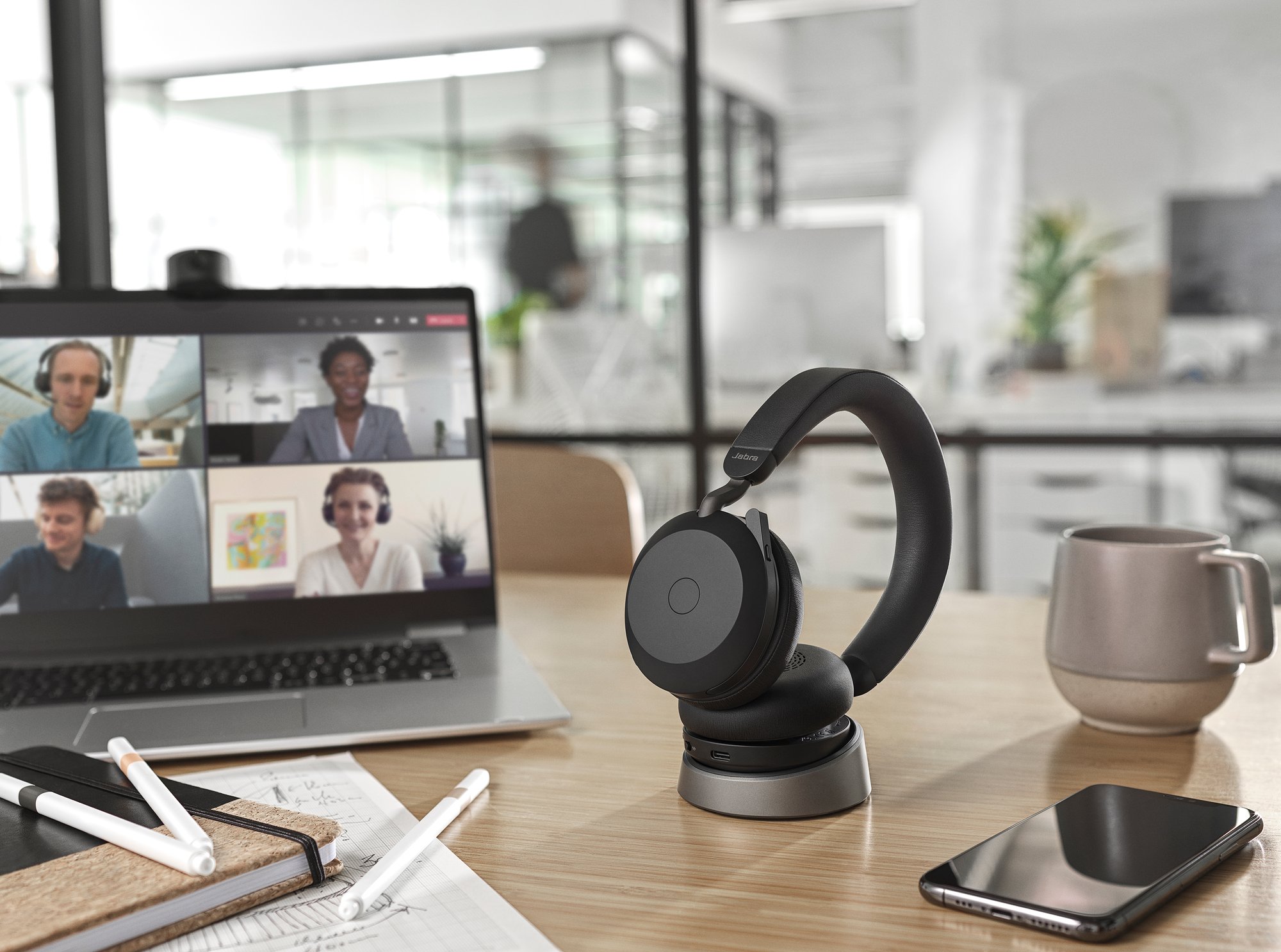 Jabra Evolve2 75 Contextual Office Desk Microsoft Teams Medium